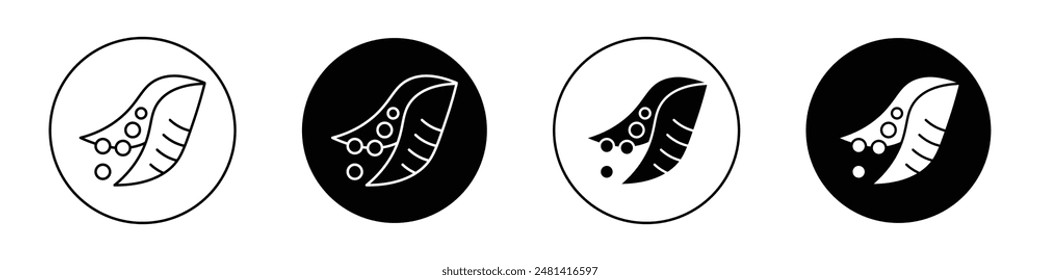 Peapod outlined icon vector collection.