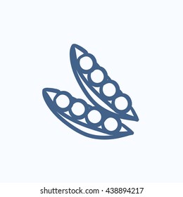Peapod vector sketch icon isolated on background. Hand drawn Peapod icon. Peapod sketch icon for infographic, website or app.