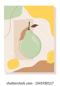 Pear with abstract patterns, nice colors. Poster, home decor, postcard, laptop sticker, t-shirt print.
