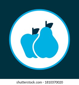 Pear with apple icon colored symbol. Premium quality isolated fruit element in trendy style.