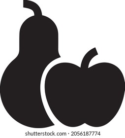 Pear and Apple icon, Fruit icon, Set of fruit isolated on white background