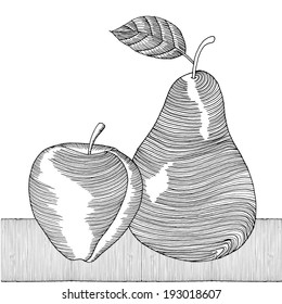 Pear and apple label