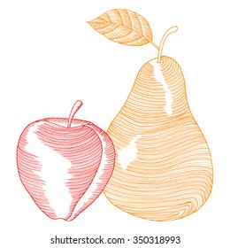 Pear and apple label