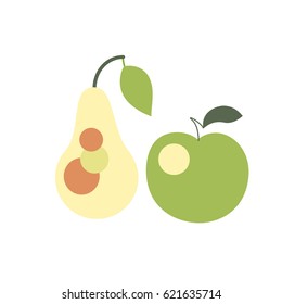 Pear and apple sign vector illustration