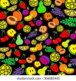pear apple vector lemon design set background