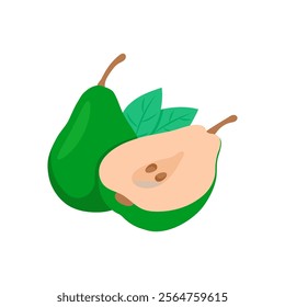 Pear , Autumn Isolated Vector Illustration