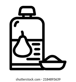 pear baby food line icon vector. pear baby food sign. isolated contour symbol black illustration