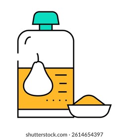 pear baby food line icon vector. pear baby food sign. isolated symbol illustration