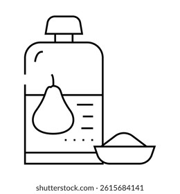 pear baby food line icon vector. pear baby food sign. isolated contour symbol black illustration