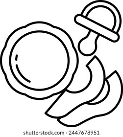 pear baby puree outline vector illustration