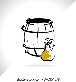 pear in a barrel, vector