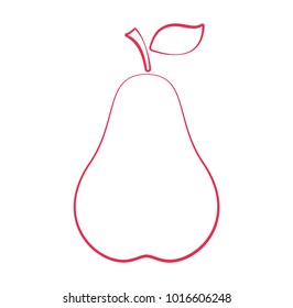 Pear Basic Outline Shape Vector Illustration