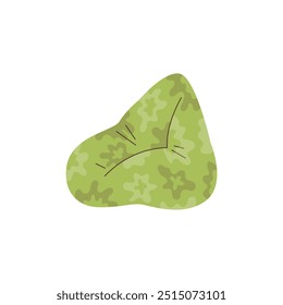 Silla del bolso del frijol de la pera. Cómoda silla verde suave. Muebles para el hogar acogedor para adultos y niños. Para relajarse, dormir y leer. Estilo de dibujos animados. Ilustración vectorial aislada sobre fondo blanco.