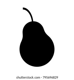 Pear black flat silhouette