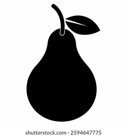 Pear black icon vector on white background.