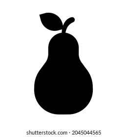 Dibujo gráfico de ilustraciones de iconos de forma plana con el vector de la fruta de la silueta negra