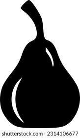 Pear black silhouette minimal vector illustration