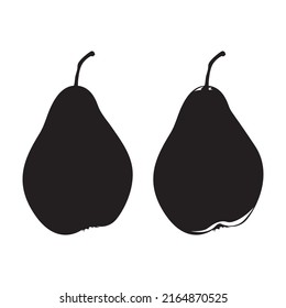 Silueta negra permeable, ilustración vectorial. Frutos de dieta saludables.