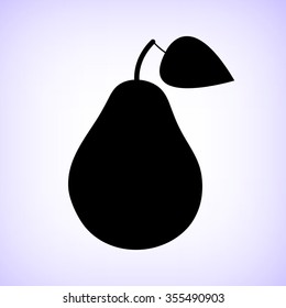 Pear -  black vector icon