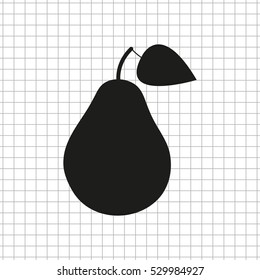 Pear -  black vector icon