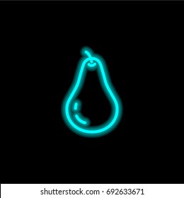 Pear blue glowing neon ui ux icon. Glowing sign logo vector