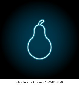 Pear blue neon icon. Simple thin line, outline vector of autumn icons for ui and ux, website or mobile application