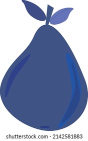 Pear in blue tones. Vector file.