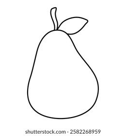 Pear in Branch Coloring Book illustration