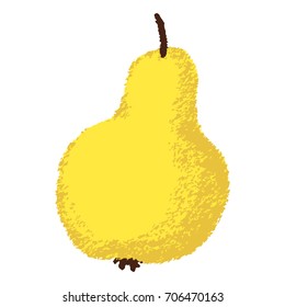 Pear Brush Style Vector Illustration Autumn Harvest Isolated on White Background