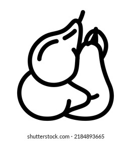 pear bunch whole line icon vector. pear bunch whole sign. isolated contour symbol black illustration