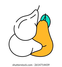 pear bunch whole line icon vector. pear bunch whole sign. isolated symbol illustration