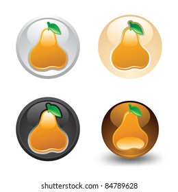 Pear button, set, web 2.0 icons, design element