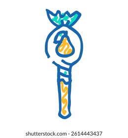 pear candy doodle icon sketch vector. pear candy sign. isolated symbol illustration