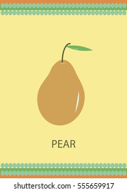 Pear card on a yellow background