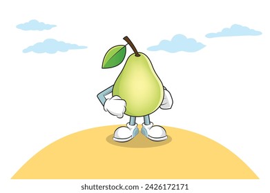 pear Cartoon character vector Illustration