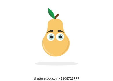 Par con ojos de dibujos animados con sombra sobre un fondo blanco, icono, vector, estilo moderno.
