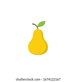 Pear cartoon icon on a white background