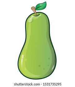 pear cartoon isolated on white background. vector