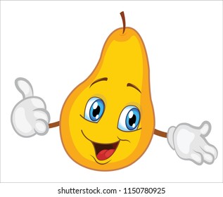 pear character cartoon vector