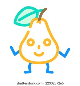 vector de icono de color de caracteres perales. signo de carácter pera. ilustración de símbolo aislado