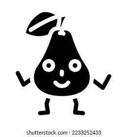 pear character glyph icon vector. pear character sign. isolated symbol illustration