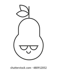 pear character kawaii comic vector illustration design