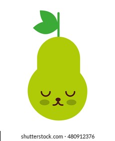 pear character kawaii comic vector illustration design