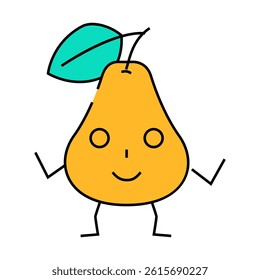 pear character line icon vector. pear character sign. isolated symbol illustration