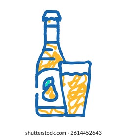 pear cider doodle icon sketch vector. pear cider sign. isolated symbol illustration