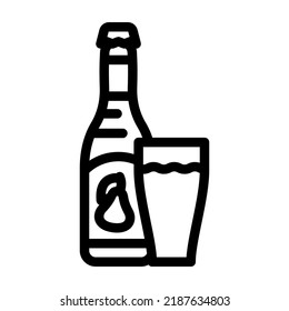 pear cider line icon vector. pear cider sign. isolated contour symbol black illustration