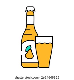 pear cider line icon vector. pear cider sign. isolated symbol illustration