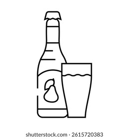 pear cider line icon vector. pear cider sign. isolated contour symbol black illustration