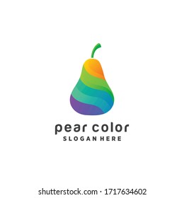 Pear Color Logo Vector and Natural