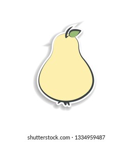 Pear colored hand drawn icon. Element of autumn icon for mobile concept and web apps. Hand drawn colored Pear can be used for web and mobile on white bakgorund